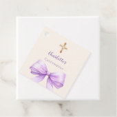 Confirmation lavender bow cross girl DIY Bedankjes Labels (In situ)