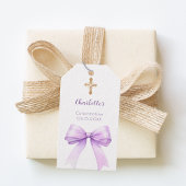 Confirmation lavender bow cross girl DIY Cadeaulabel