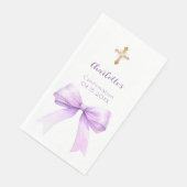 Confirmation lavender bow cross girl servet (Hoek)