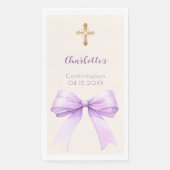 Confirmation lavender bow ivory cross girl servet (Voorkant)