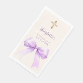 Confirmation lavender bow ivory cross girl servet (Hoek)