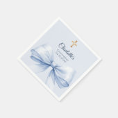 Confirmation light blue bow cross girl servet (Hoek)