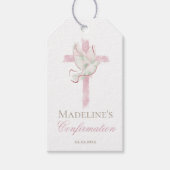 Confirmation pink cross cadeaulabel (Voorkant)
