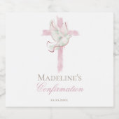 Confirmation pink cross likeurfles etiket (Enkel label)