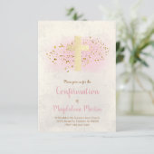 Confirmation!REMOVE! | FAUX-glitter en roze waterv Kaart (Staand voorkant)