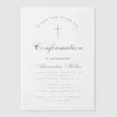 Confirmation Simple Calligraphy Script Transparent Vellum Uitnodigingen (Voorkant)