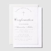 Confirmation Simple Calligraphy Script Transparent Vellum Uitnodigingen (Offset)