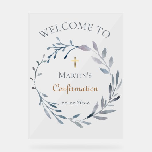 confirmation welcome sign acryl bord (Voorkant)