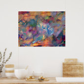 Conflicterende emoties - abstract kunstschilderen poster (Keuken)