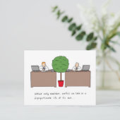 Conflictoplossing op de werkplek, Cartoon. Briefkaart (Staand voorkant)