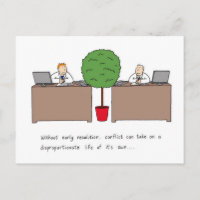 Conflictoplossing op de werkplek, Cartoon.
