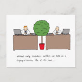 Conflictoplossing op de werkplek, Cartoon. Briefkaart (Voorkant)