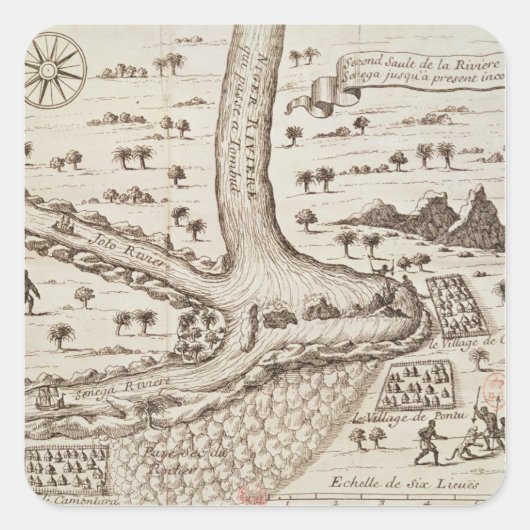 Confluence of the Niger Vierkante Sticker (Voorkant)