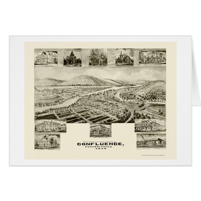 Confluence, PA Panoramic Map - 1905 (Voorkant Horizontaal)