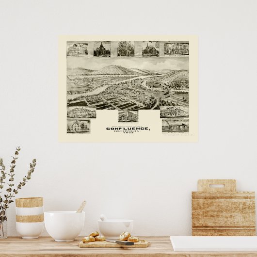 Confluence, PA Panoramic Map - 1905 Poster (Keuken)