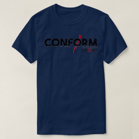 CONFORM weerstaan het verhaal T-shirt (Design voorkant)
