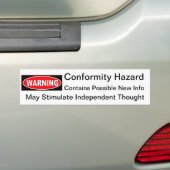 Conformiteitsgevaar Bumpersticker (Op auto)