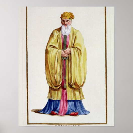 Confucius (551-479 BC), uit de Receuil des Estampe Poster (Voorkant)