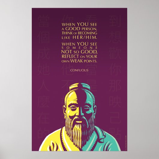 Confucius citaat: Als je een goede persoon ziet Poster (Voorkant)