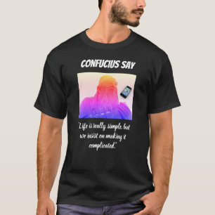Confucius citeert grappig zwart t-shirt