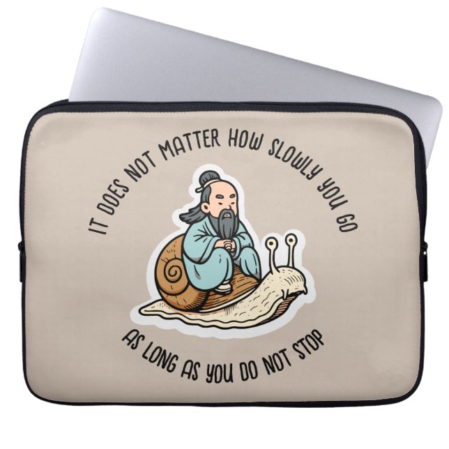 Confucius en de slak laptop sleeve (Voorkant)