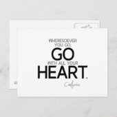 Confucius: Ga met je hart Briefkaart (Voorkant / Achterkant)