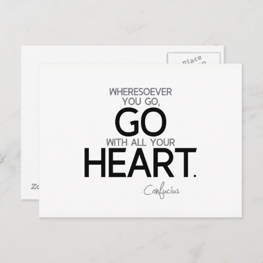Confucius: Ga met je hart Briefkaart (Voorkant / Achterkant)