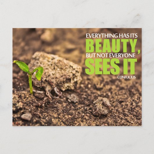 Confucius Inspirerend quote "Beauty" Briefkaart (Voorkant)
