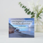 Confucius Inspirerend quote "Goede raad" Briefkaart (Staand voorkant)