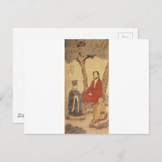 Confucius, Lao-tzu en Boeddhist Arhat Briefkaart (Voorkant / Achterkant)
