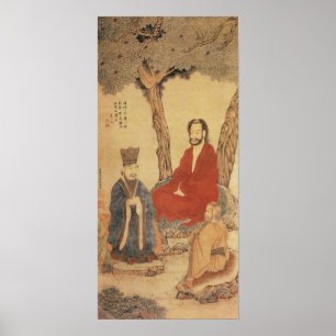 Confucius, Lao-tzu en Boeddhist Arhat Poster