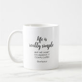 Confucius positief citaat leven is echt eenvoudig koffiemok (Links)