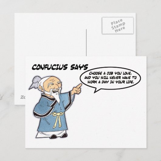Confucius Post-Kaart Briefkaart (Voorkant / Achterkant)