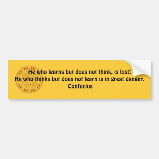 Confucius Quote - rijpbare wijsheid Bumpersticker (Voorkant)