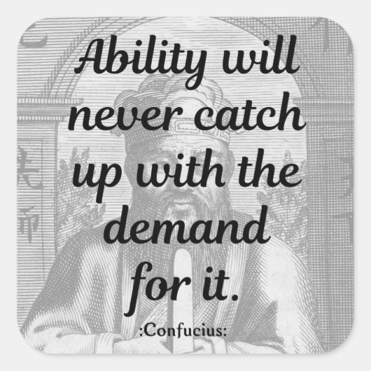 Confucius Quote Vierkante Sticker (Voorkant)