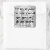 Confucius Quote Vierkante Sticker (Tas)