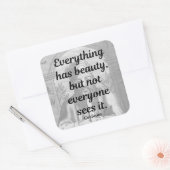 Confucius Quote Vierkante Sticker (Envelop)