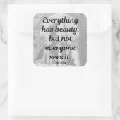 Confucius Quote Vierkante Sticker (Tas)