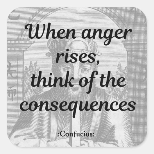 Confucius Quote Vierkante Sticker (Voorkant)