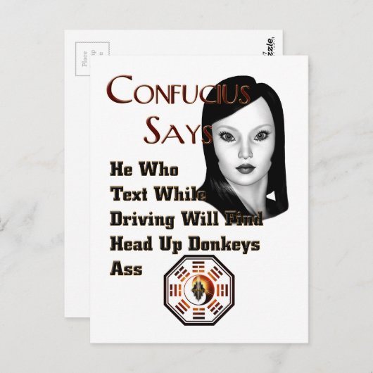 Confucius Says Briefkaart (Voorkant / Achterkant)