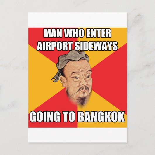 Confucius Zeg tegen Bangkok Briefkaart (Voorkant)