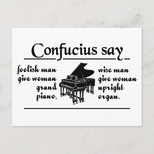 CONFUCIUS ZEGGEN ... aangepast briefkaart (Voorkant)