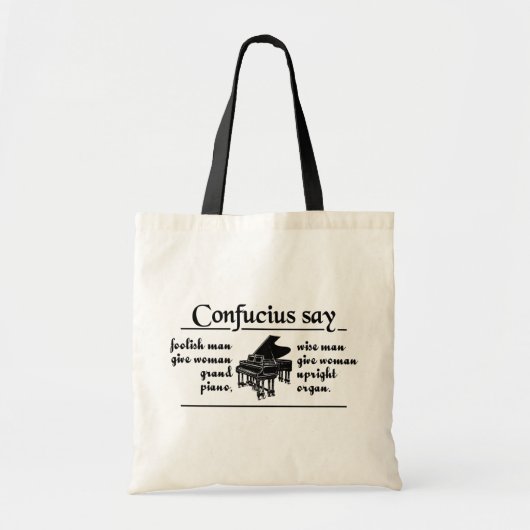 CONFUCIUS ZEGGEN ... aangepaste tas - kies stijl, (Voorkant)