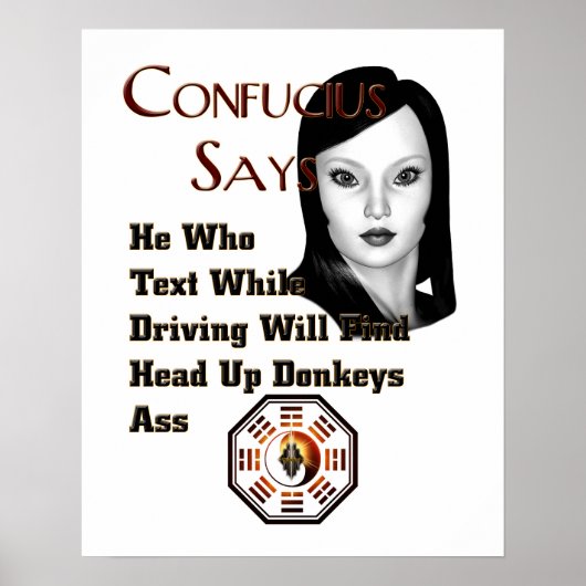Confucius zegt Poster aan de muur (Voorkant)