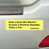 Confusachtig zegt: Blind Nut Squirtels weg 2 keer Bumpersticker (Op auto)