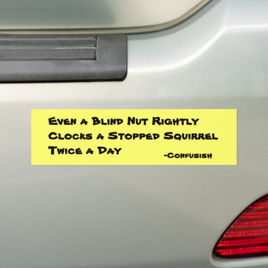 Confusachtig zegt: Blind Nut Squirtels weg 2 keer Bumpersticker (Op auto)