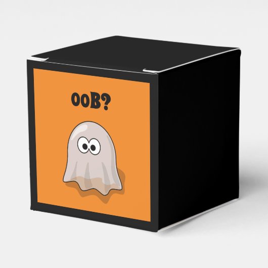 Confused Ghost Says "Oob?" Funny Halloween Cartoon Bedankdoosjes (Voorkant Zijde)