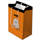 Confused Ghost Says "Oob?" Funny Halloween Cartoon Medium Cadeauzakje (Voorkant Gekanteld)