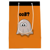 Confused Ghost Says "Oob?" Funny Halloween Cartoon Medium Cadeauzakje (Achterkant)