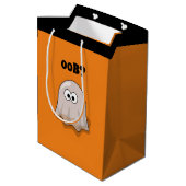 Confused Ghost Says "Oob?" Funny Halloween Cartoon Medium Cadeauzakje (Achterkant Gekanteld)